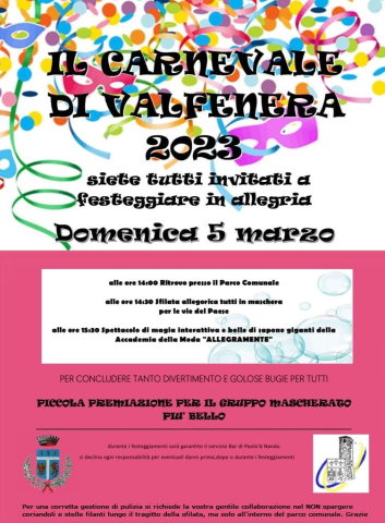 Valfenera | "Il Carnevale di Valfenera 2023"